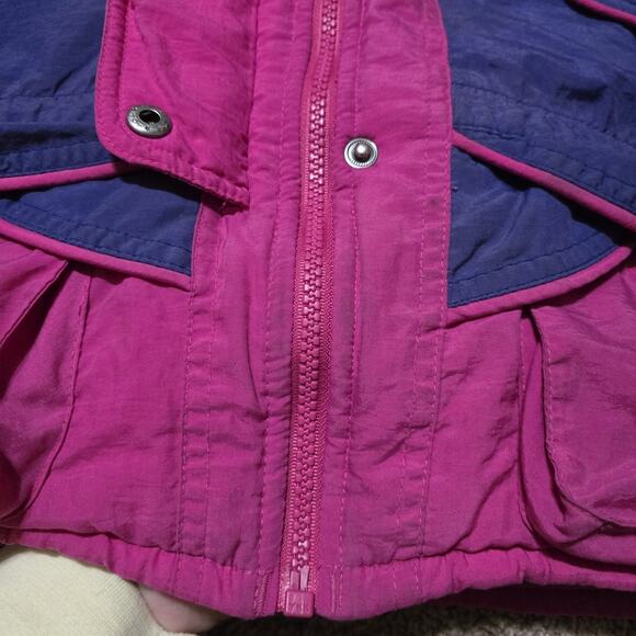 Vintage Oshkosh Bgosh Girls Winter Jacket 3T Pink Purple Ski Snow Hooded Pockets - Picture 7 of 13